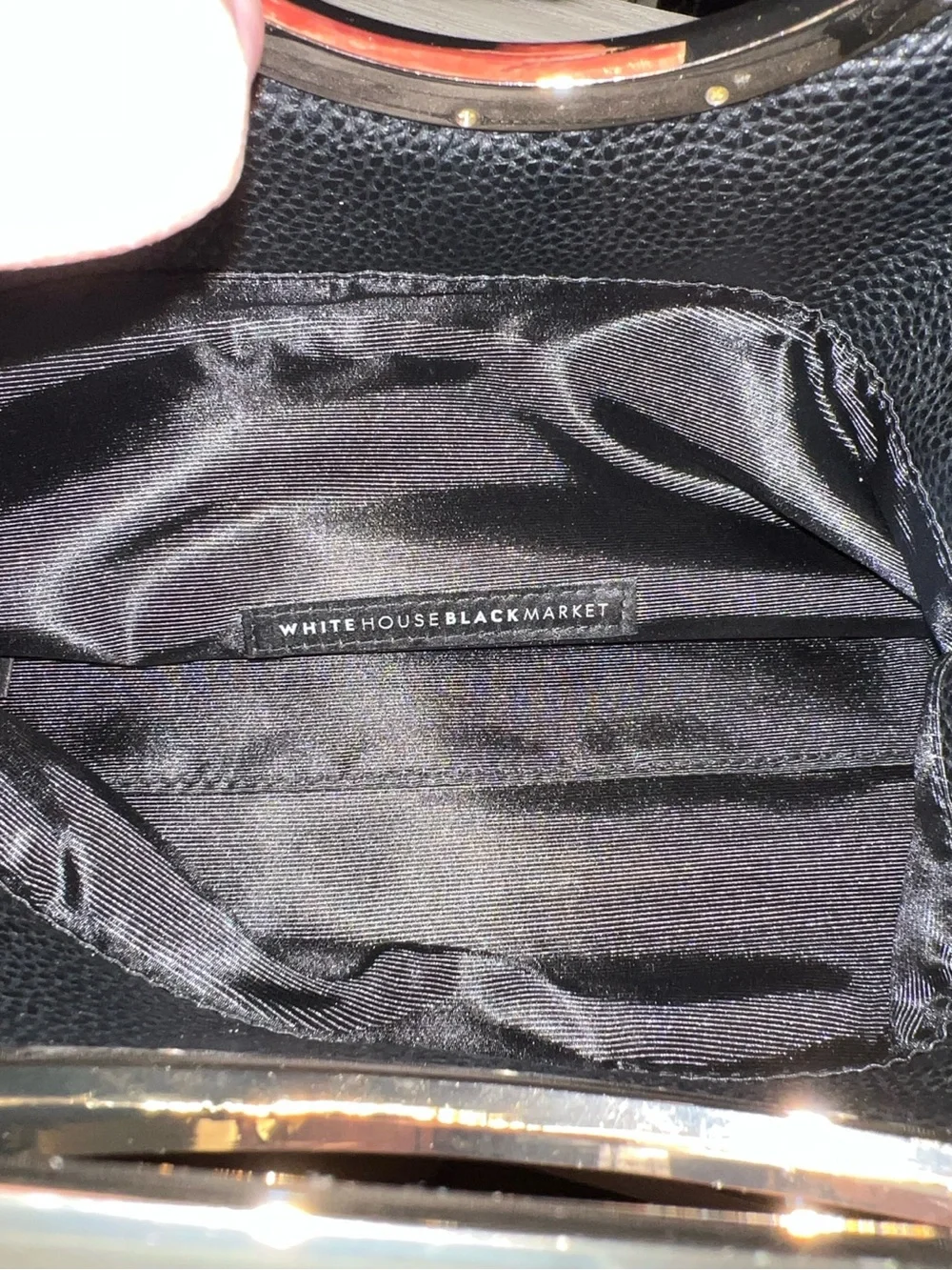White House Black Market Black Floral Embroidered Clutch Wristlet